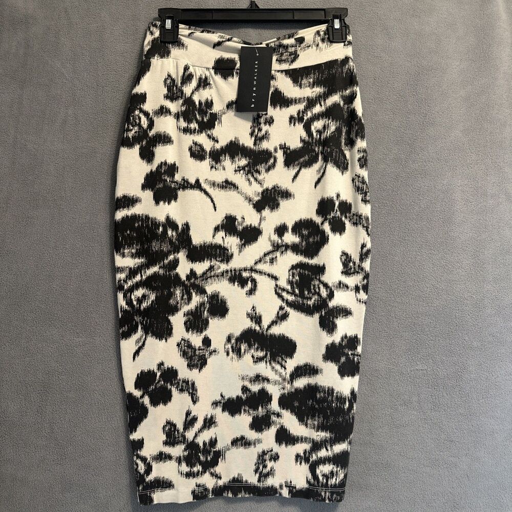 NWT Bryn Walker Sloan Midi Pencil Skirt Abstract Floral Print Stretch Size‎ XXS